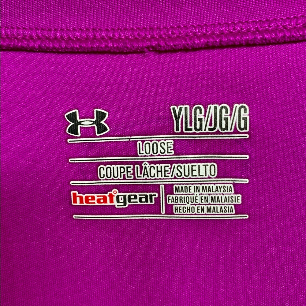 GIRL’S YOUTH LARGE UNDER ARMOR T-SHIRT-PURPLE - Picture 3 of 3